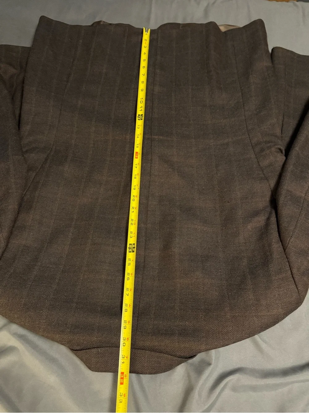 Stafford Executive Lambswool Cashmere Sport Coat Blazer - Mens 44R Brown Plaid